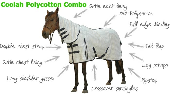 Go Horse Coolah White Polycotton Combo Horse Rug